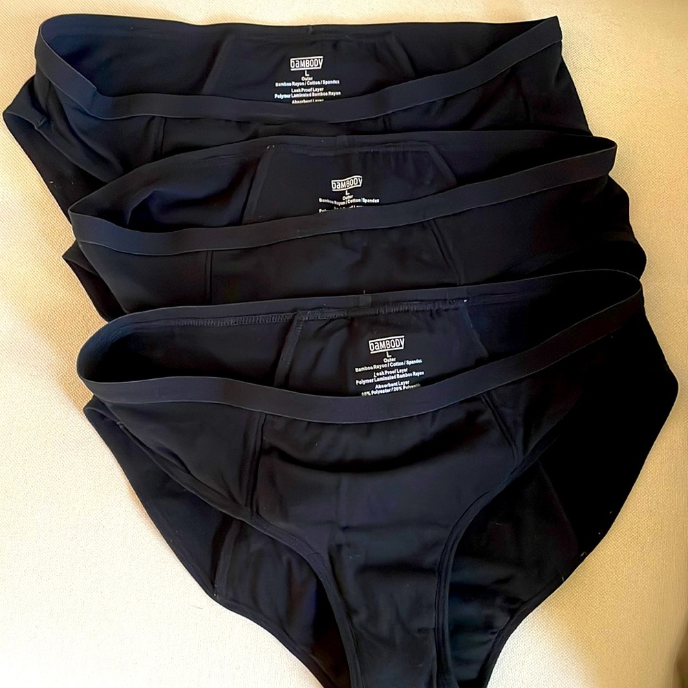 3 Bambody Period Panties, Never Worn, Size L